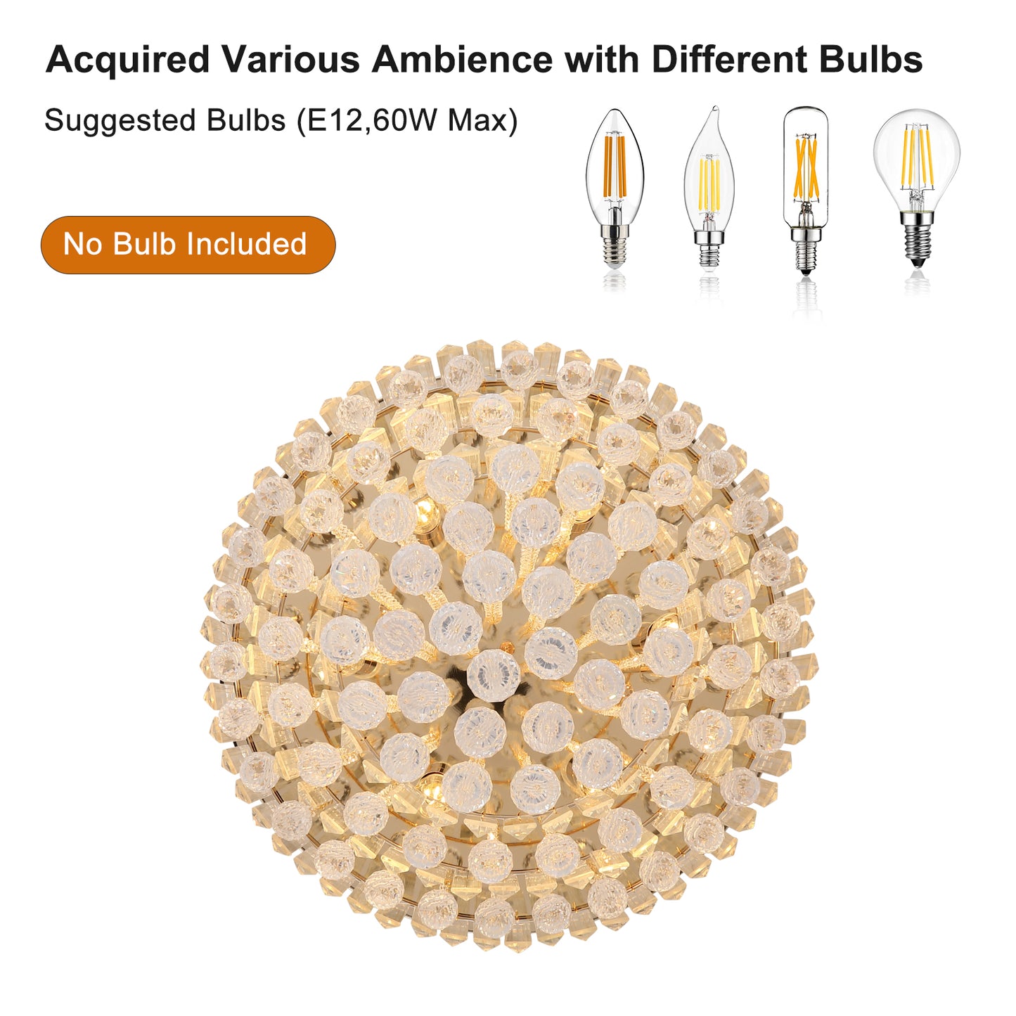 Luxury Gold Crystal Chandelier - Large Modern Ceiling Light for Dining Room