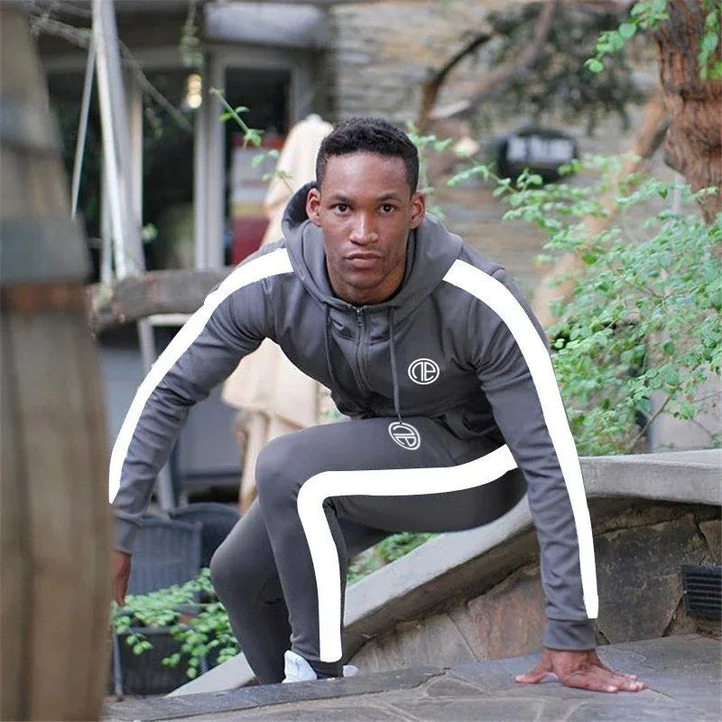 Sport Man Tracksuit Running Gym Men Set Sport Clothing Set Joggers Fitness Bodybuilding Sports Suits Mens Hoodie+Pants Suit Men - Shello's Creative Boutique