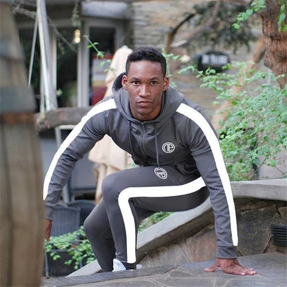 Sport Man Tracksuit Running Gym Men Set Sport Clothing Set Joggers Fitness Bodybuilding Sports Suits Mens Hoodie+Pants Suit Men - Shello's Creative Boutique