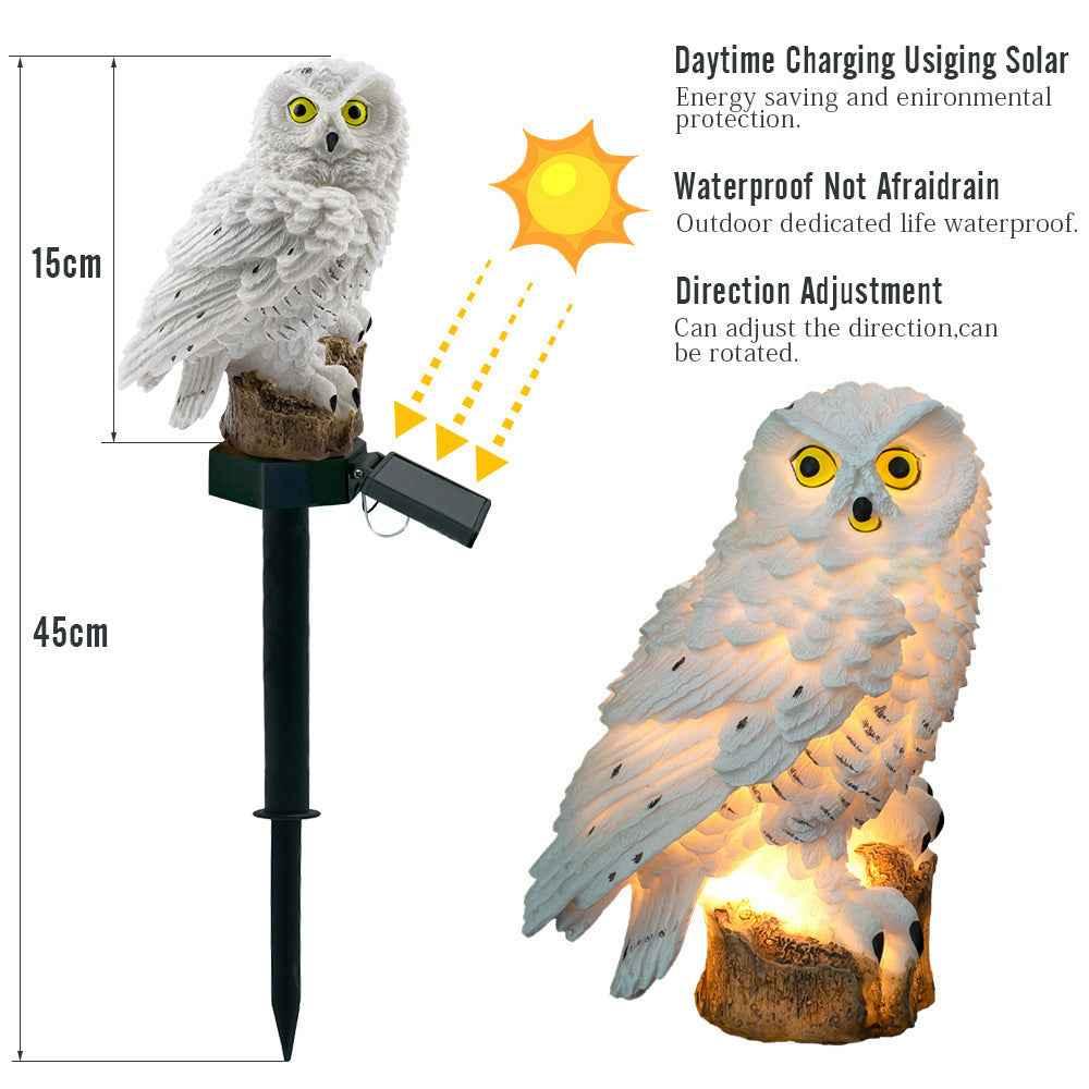 Solar Owl Garden Light - LED Resin Outdoor Waterproof Lawn & Landscape Decoration - Shello's Creative Boutique