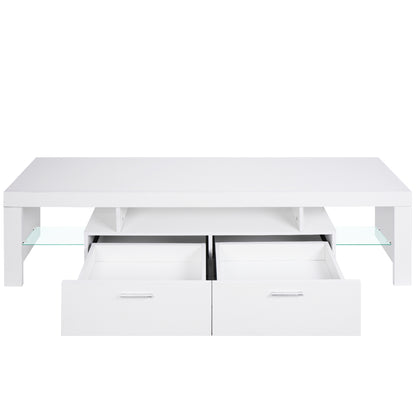 LED TV stand modern TV stand with storage Entertainment Center with drawer TV cabinet for Up to 75 inch for Gaming Living Room B eprolo