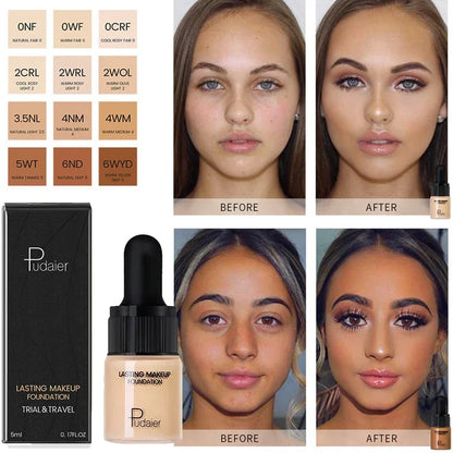 Professional Full Coverage Liquid Foundation Face Base Makeup Natural Colour Concealer - Shello's Creative Boutique