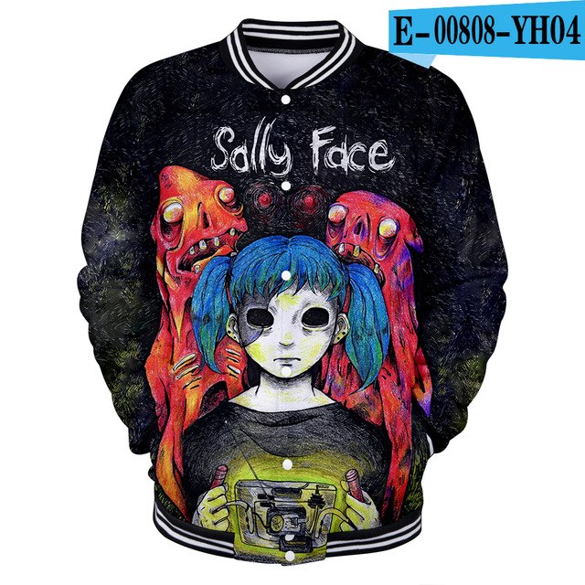 Sally face 3D jacket Hoodies New Hot Fall 3D baseball jacket Harajuku printing Sally face Baseball uniform Sweatshirt Men/Women eprolo