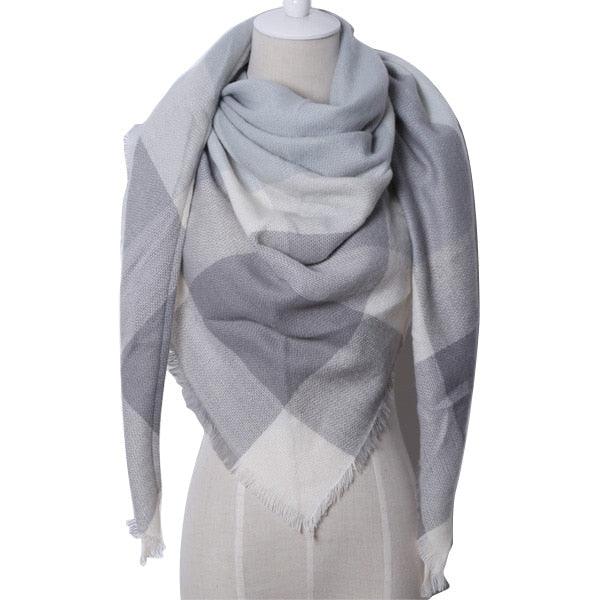 Winter Triangle Scarf For Women Brand Designer Shawl Cashmere Plaid Scarves Blanket Wholesale Drops - Shello's Creative Boutique