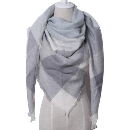 Winter Triangle Scarf For Women Brand Designer Shawl Cashmere Plaid Scarves Blanket Wholesale Drops - Shello's Creative Boutique