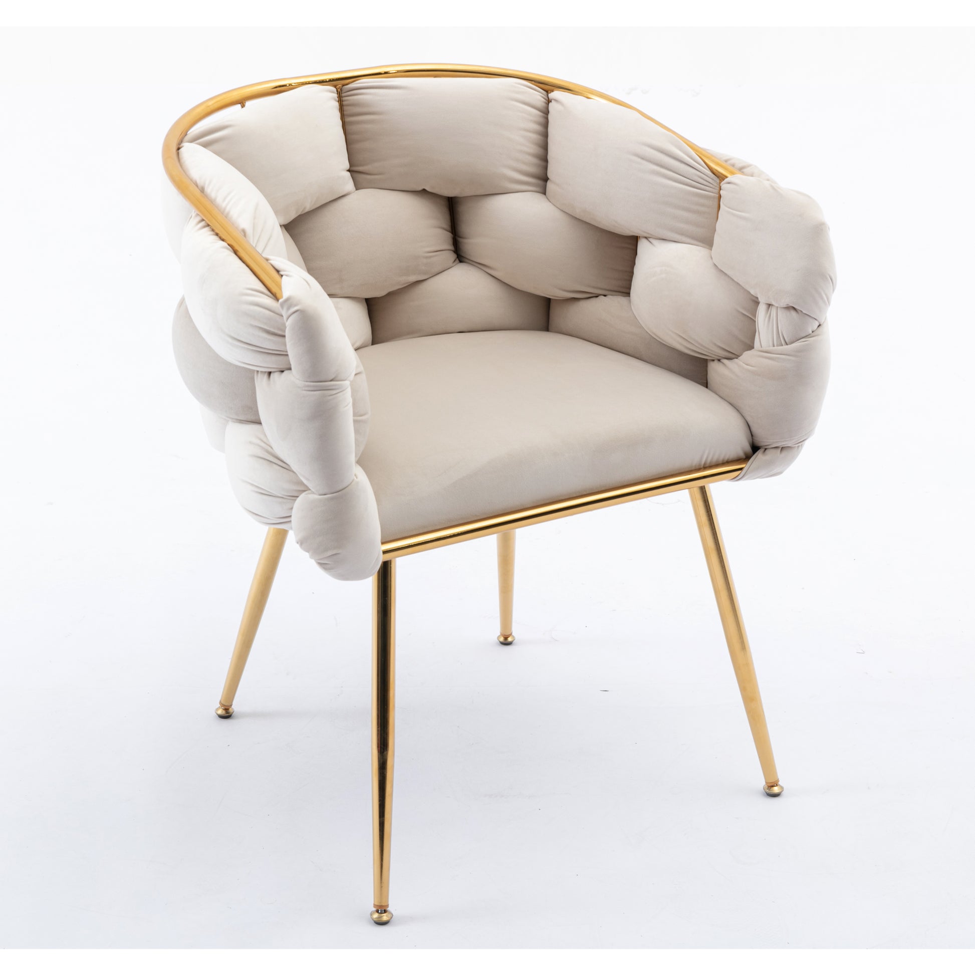 Luxury modern simple leisure velvet single sofa chair bedroom manicure table back chair beige Shello Creative Boutique