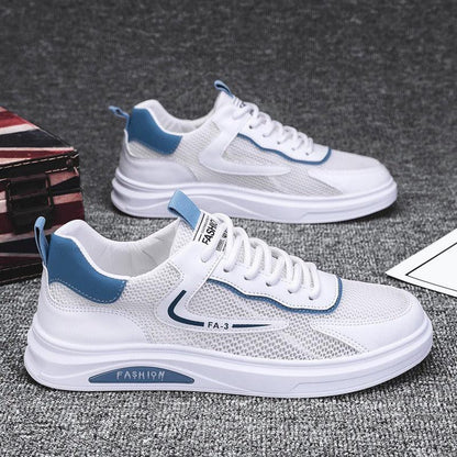 Small white board shoes, summer breathable mesh, hollowed out mesh, sports casual and wear-resistant shoes for men - Shello's Creative Boutique