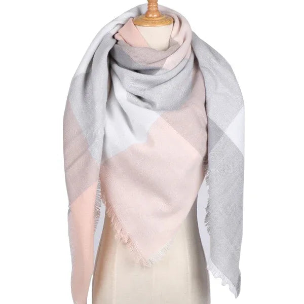 Winter Triangle Scarf For Women Brand Designer Shawl Cashmere Plaid Scarves Blanket Wholesale Drops - Shello's Creative Boutique