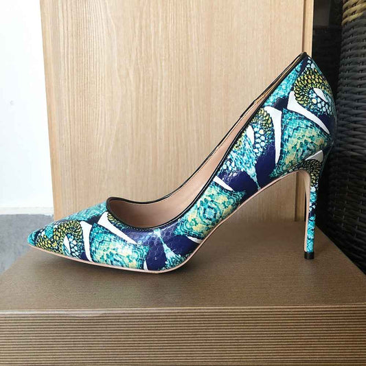 Foral Crocodile Effect Women’s Super High Heels – Sexy Stiletto Pumps for Nightclub Glam