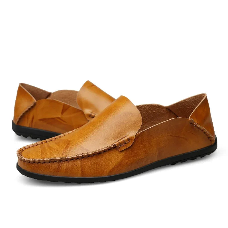 Men Designer Man Casual Shoes Brand Genuine Split Leather Shoes Italy Men Sneakers Non-slip Loafers Flats Driving Men Shoes - Shello's Creative Boutique