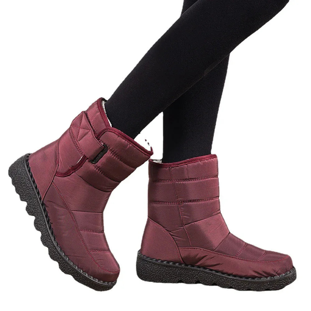 Winter New Snow Boots Women's High Top Waterproof Cotton Shoes Casual Short Tube Plush Plus Large Cotton Boots 43 Amazon - Shello's Creative Boutique