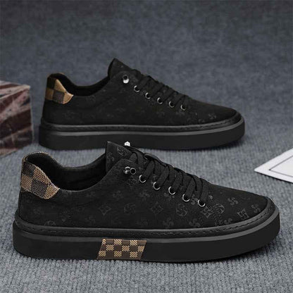 Breathable Black Canvas Shoes - Men's Thick Soled Ice Silk Flat Bottomed Shoes - Shello's Creative Boutique