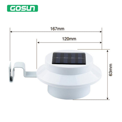 3 leds light sensor control Solar Powered Fence Gutter Solar Lights, Outdoor Security Solar Lamps eprolo