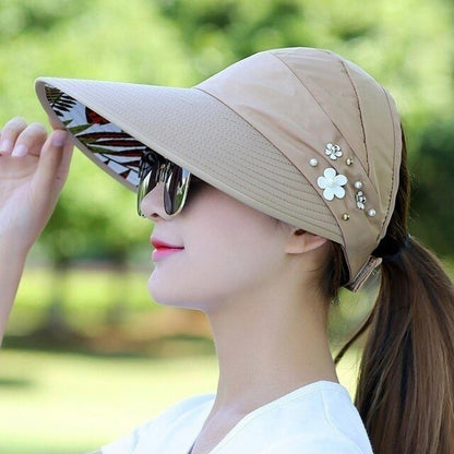 Women's Summer Casual All-match Going Out Ultraviolet-proof Korean Style Folded Sun Block Hat Breathable And Light eprolo