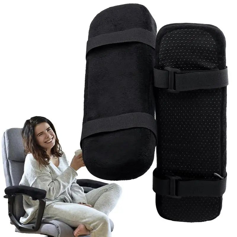 2PCS Black Single Office Chair Parts Arm Pad Office Chair Arm Covers Emovable Slow Rebound Memory Foam Armrest For Office Chairs eprolo