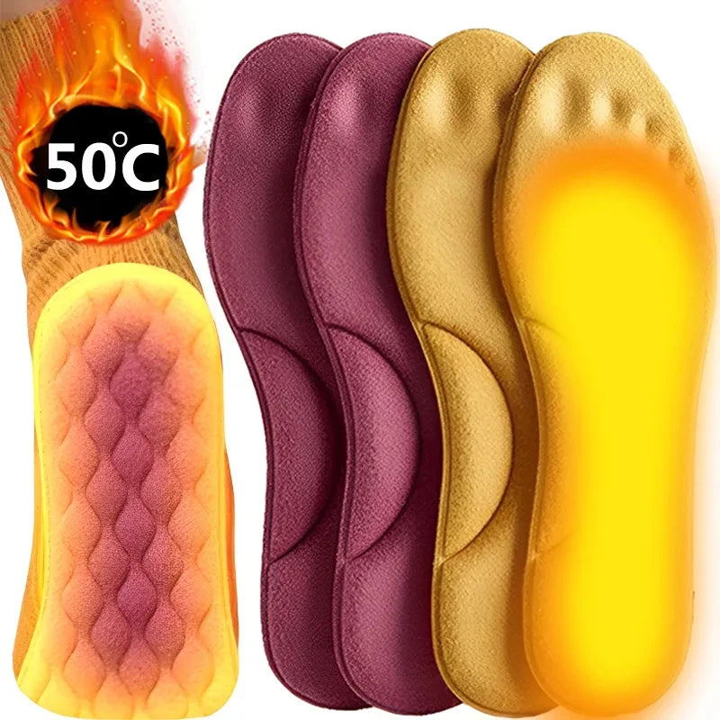 2Pairs Self Heating Insoles Thermostatic Thermal Insole Massage Memory Foam Arch Support Shoe Pad Heated Pads Winter Men Women eprolo