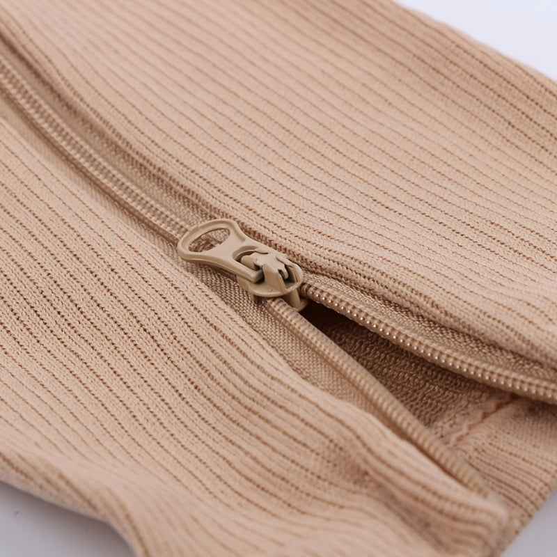 Toe Freedom Compression Socks - Comfortable, Breathable, and Quick-Drying for All-Day Wear, Sports, and Fitness - Polyester Knit Fabric, Side Zipper, and Toeless Design