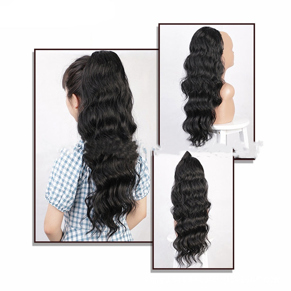 Natural Black Drawstring Ponytail Human Wigs Shello Creative Boutique