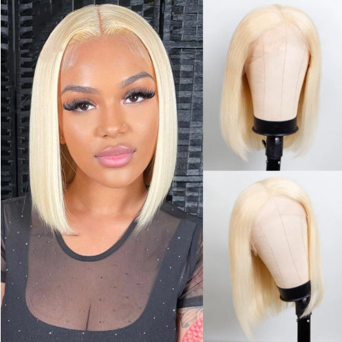 613 Blonde Bob Wig Short Straight Human Hair Wigs For Women Shello Creative Boutique
