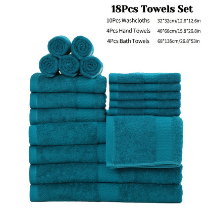 Bath Towel Set - Cotton Blend, Absorbent & Soft