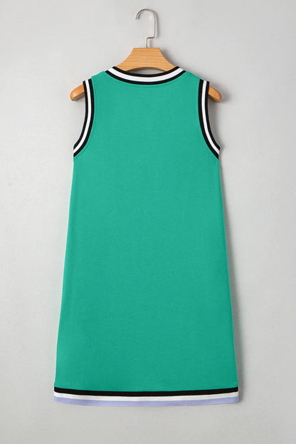 Myosotis Contrast Trim V Neck Sleeveless Mini Dress - Effortless Elegance with a Modern Twist! - Shello's Creative Boutique