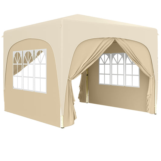 3 X 3m Pop - Up Gazebo Shelter, With Accessories - Sand - Shello's Creative Boutique