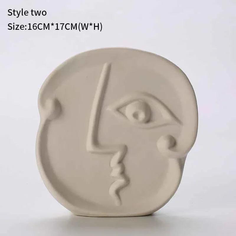 Scandinavian Minimalist Face Vase Creative Ceramic Dried Flower Art for Living Room Home Decoration - Shello's Creative Boutique