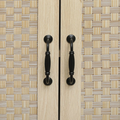 Luxury Rattan 4-Door Storage Cabinet - Large Sideboard Buffet with Elegant Design - Shello's Creative Boutique