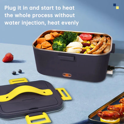 New portable household car 110 / 220V 12V/24V rechargeable automatic heated electric lunch box bento food heater container box - Shello's Creative Boutique