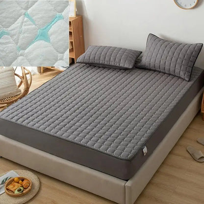 Waterproof Bed Linen with Elastic Bands Fitted Sheet Home Winter Solid Color Mattress Cover eprolo