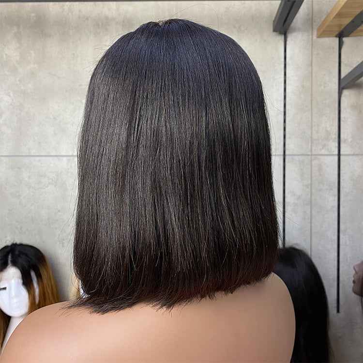 Wig Chemical Fiber High Temperature Silk Front Lace Wig Headgear Human Hair Wigs For Black Women Middle Part BOB