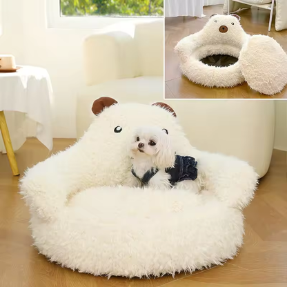 New Winter Cute Alpaca Cat Bed House Nest Warm Comfortable Pet Products Bottom Non-slip Bed For Dog Dog Bed Pet Mats Pads Shello Creative Boutique