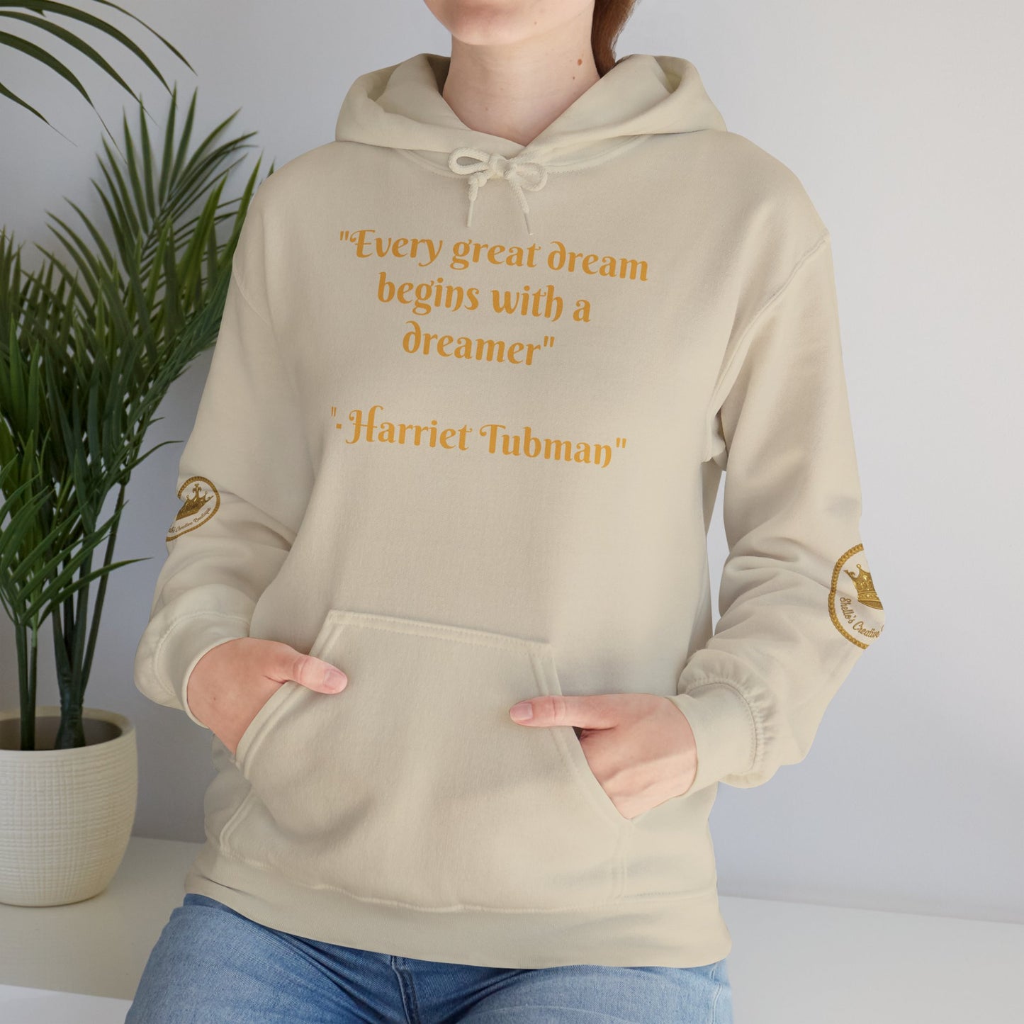 Harriet Tubman Quote Hoodie | "Every Great Dream Begins With a Dreamer" | Unisex Pullover