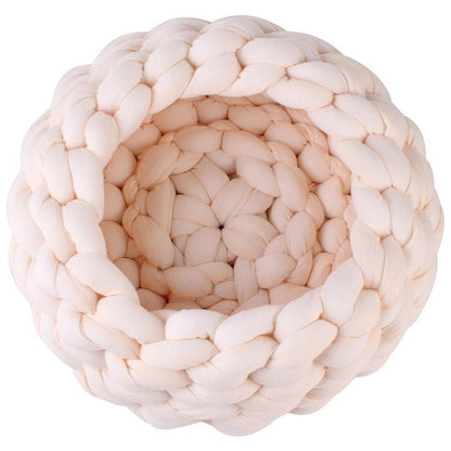 Braided Dog Bed - Soft Warming Pet Nest with Cave Design (4 Sizes)