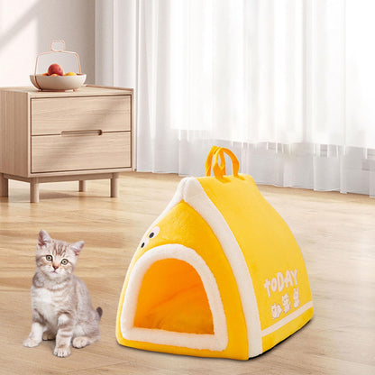 Adorable Toast Bread Pet Bed - Cozy Semi-Enclosed Cat & Dog Bed
