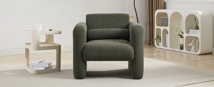 Modern style chair with Sheepskin Sherpa fabric soft cushion, armchair, soft with backrest and pillow - Shello's Creative Boutique
