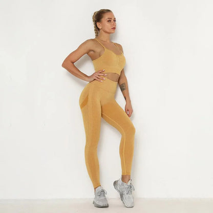 3pcs Yoga Clothing Set Sports Suit Women Sportswear Sports Outfit Fitness Gym Seamless Workout - Shello's Creative Boutique