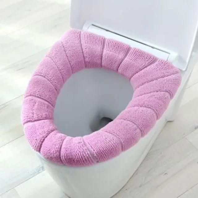 30cm Round Bathroom Toilet Seat Washable Soft Pad Winter Warmer Toilet Mat Closestool Cover Cushion Stretchable Gray eprolo