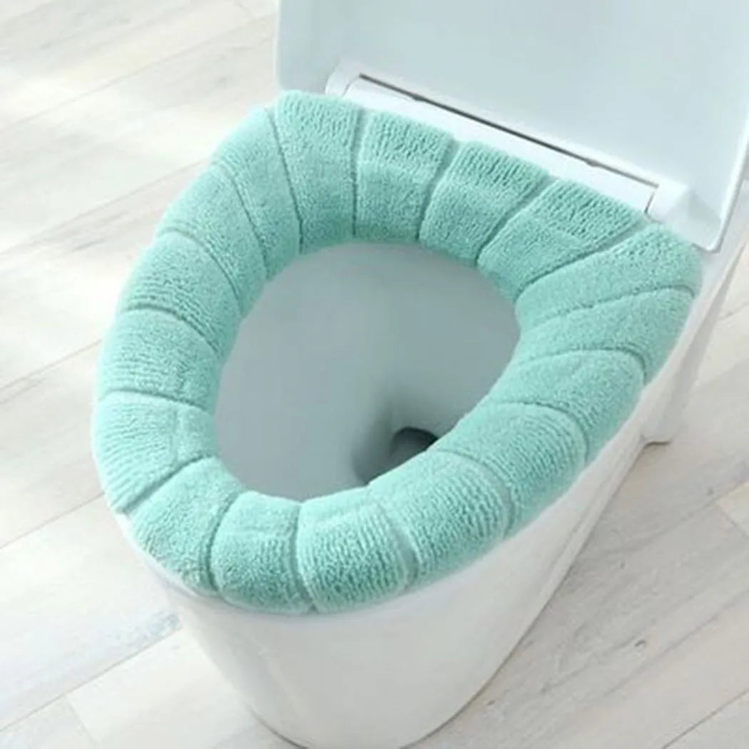 30cm Round Bathroom Toilet Seat Washable Soft Pad Winter Warmer Toilet Mat Closestool Cover Cushion Stretchable Gray eprolo