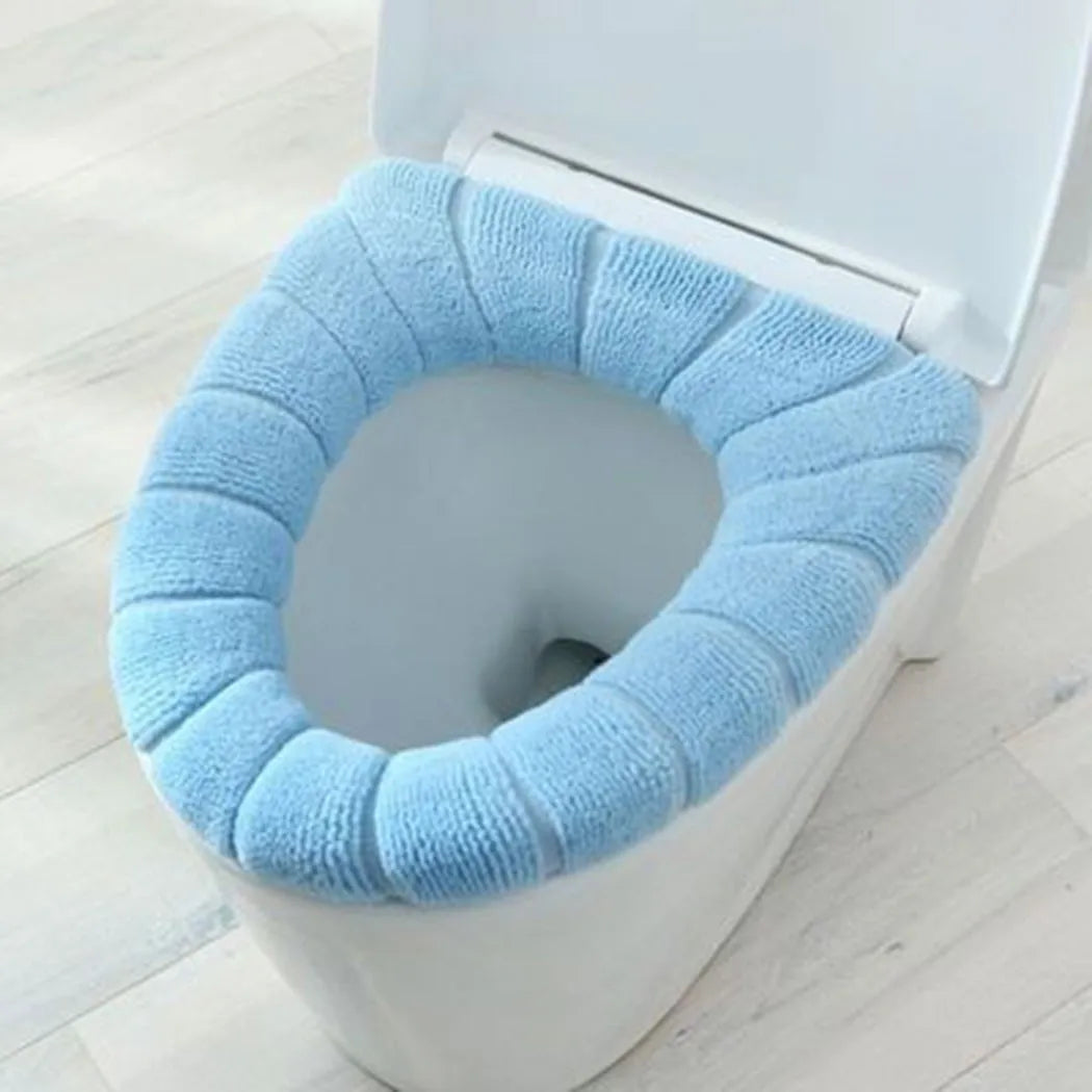 30cm Round Bathroom Toilet Seat Washable Soft Pad Winter Warmer Toilet Mat Closestool Cover Cushion Stretchable Gray eprolo