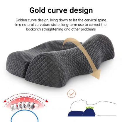 Bed Side Sleeping Pillow Neck Pain Relief Ergonomic Cervical Memory Foam Pillow - Shello's Creative Boutique