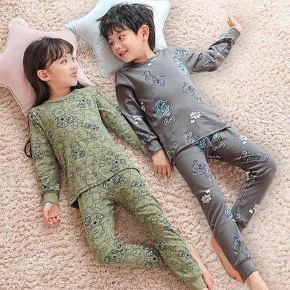 Boys Long Johns Children Underwear Set Cotton Girls Pajamas Cotton Sweaters - Shello's Creative Boutique