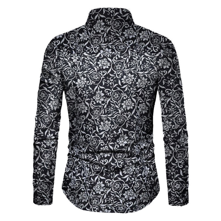 Men Shirt Long Sleeve Top  Floral Male Blouse Casual Shirts Summer Autumn Shirts hawaiian Men Clothes camisa masculina Shello Creative Boutique