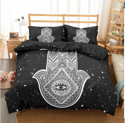 3D palm new digital printing bed three piece set - Shello's Creative Boutique