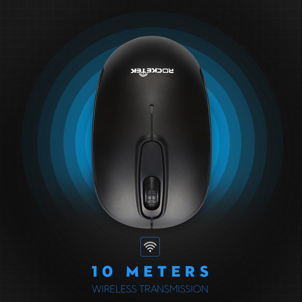 Rocketek USB Wireless Mouse 1600 DPI 3 buttons ergonomic design for 2.4G desktop computer accessories mouse gamer PC