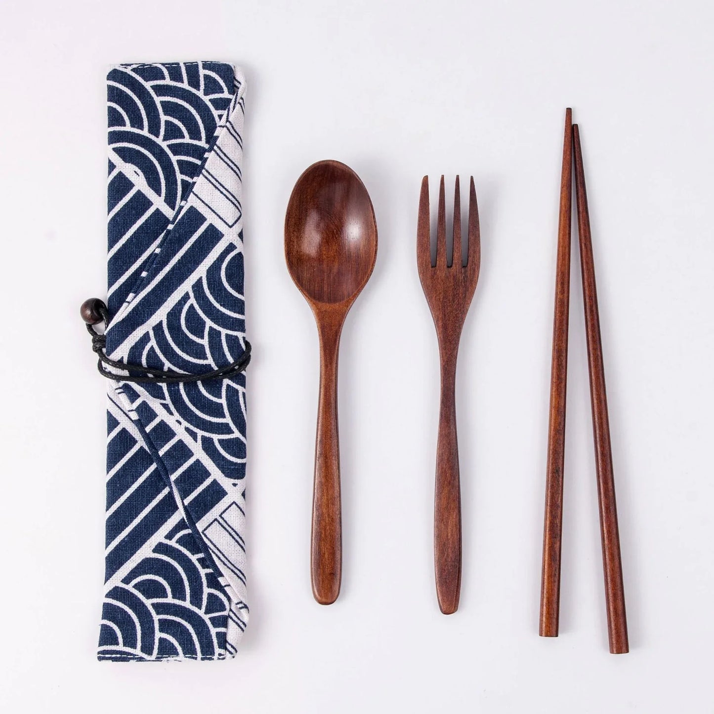Japanese Style Long Handled Spoons, Forks, Chopsticks, Three Piece Set Of Wooden Portable Tableware, Chopsticks, Spoons, Set - Shello's Creative Boutique