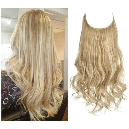 One-piece women's hair extension Volume U-Shaped Fishing Line Invisible and Natural Long Curly - Shello's Creative Boutique