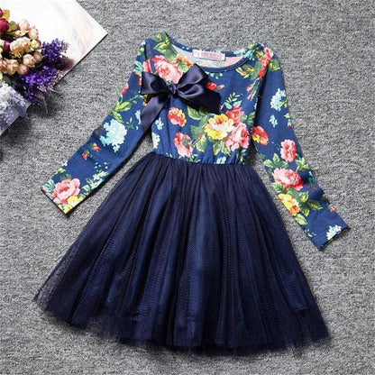 Dot Long Sleeve Dress For Girls Clothing Child Costume Baby Girl Clothing Teenager School Daily Wear Sashes Kids Casual Clothes - Shello's Creative Boutique