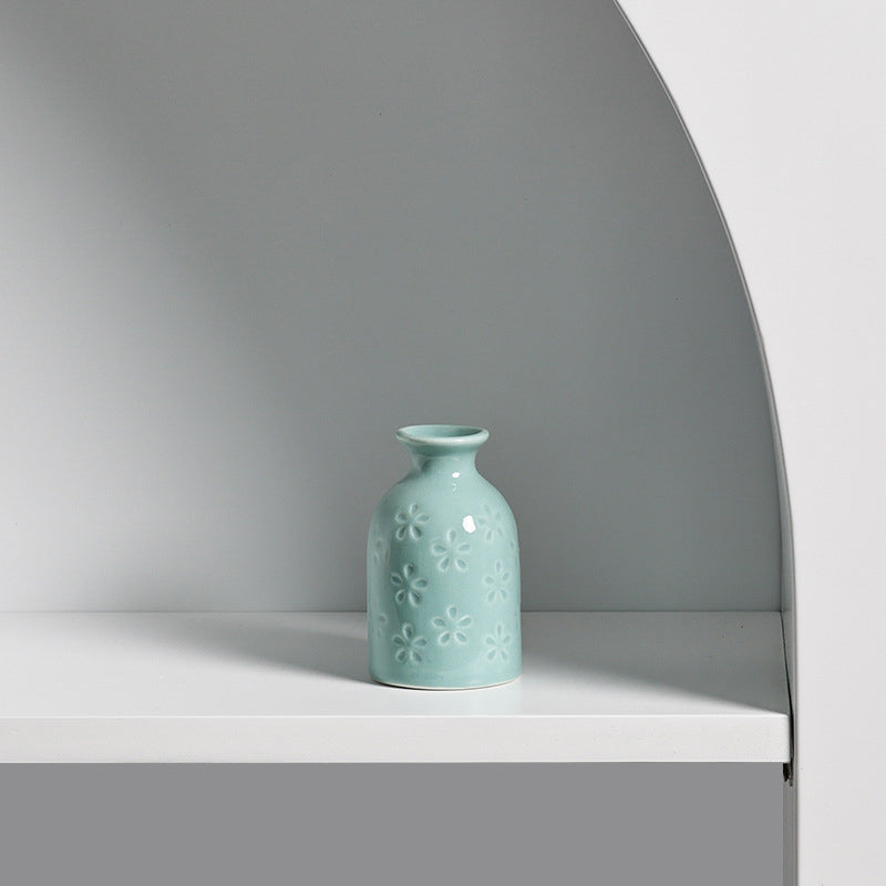 Ceramic Aromatherapy Bottle Creative Home Mini Ceramic Vase Ornament Decoration Hydroponic Vase Small Flower Arrangement eprolo