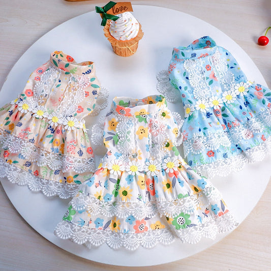 Floral dress dog Clothes skirt Super for dogs Clothing pet Outfits Shello Creative Boutique
